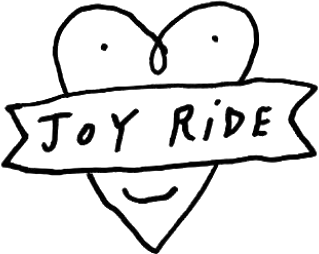 Hand-drawn heart with a Joy Ride banner across it