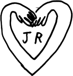 Hand-drawn heart with JR initials